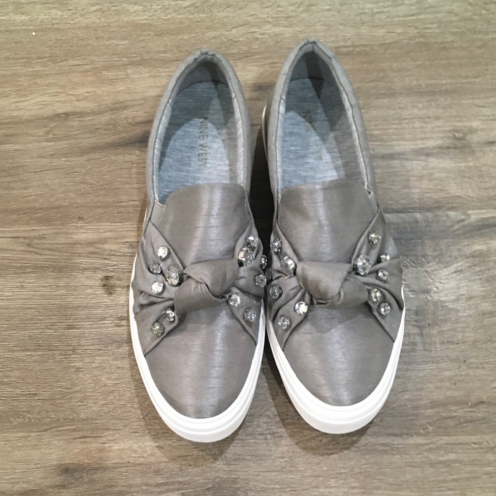Nine-west Gray Slip-On Women's Shoes